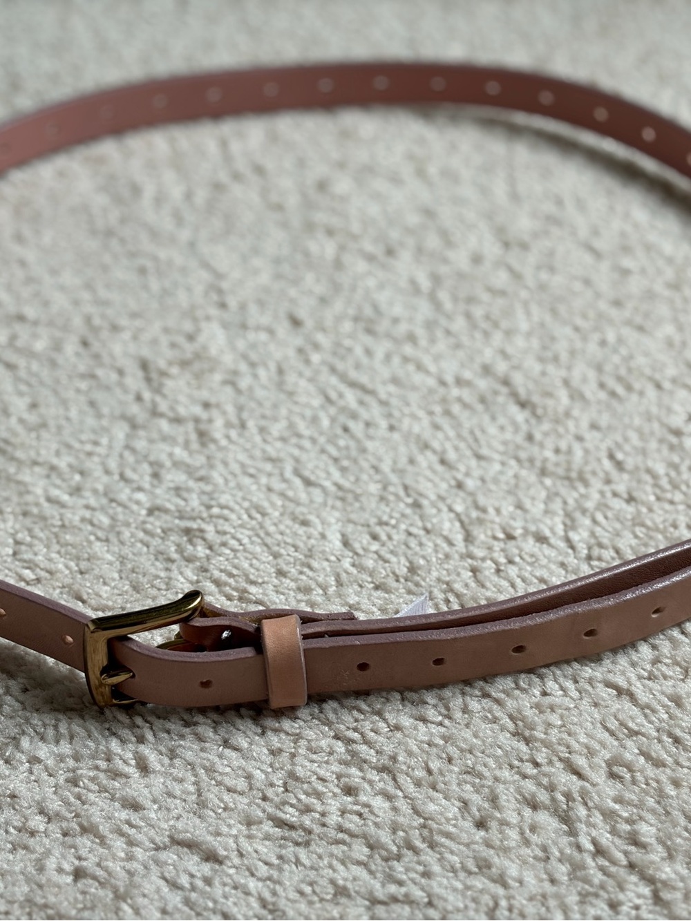 J. Crew Factory Leather Skinny Belt in Blush Pink with Gold Buckle - Picture 5 of 5